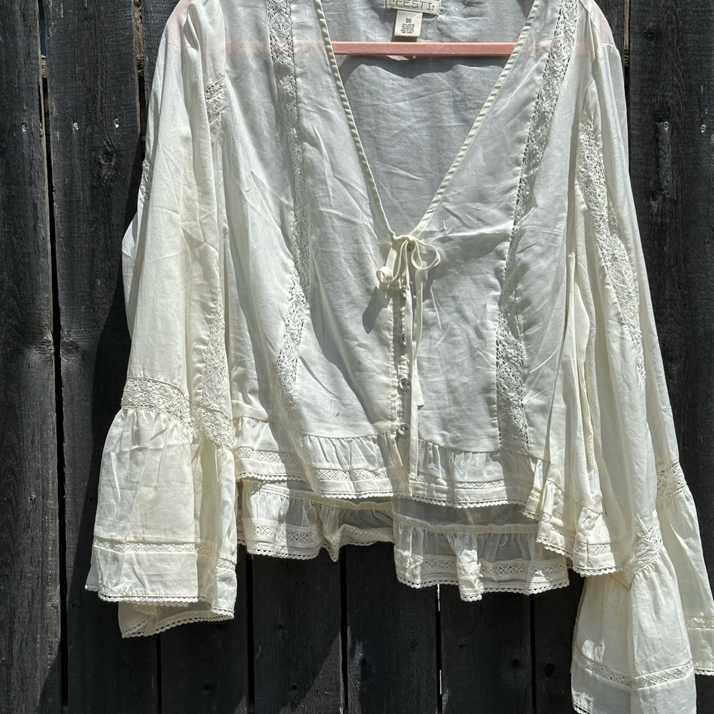 Torrid Festi Cream Lace Blouse